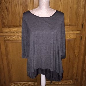 Fever Double Layer Lace Up Blouse 1X